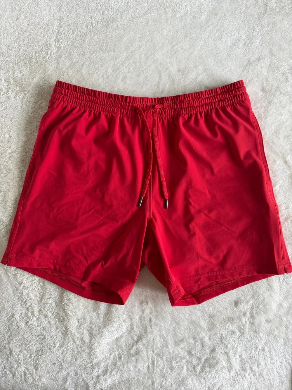 Quince Men's Red Swim Trunks with Drawstring Waist